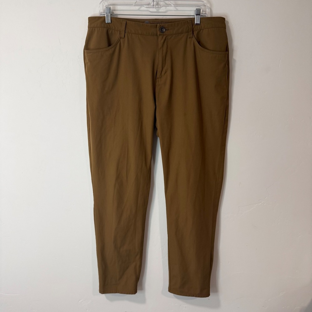 Vuori Mens Meta Pants 36 Brown V430-S Technical Stretch Trousers Chino